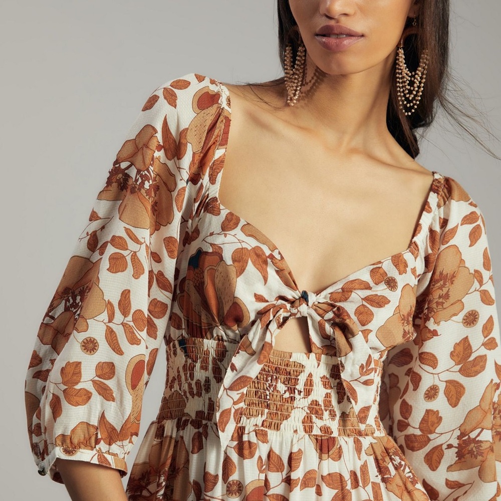 Anthropologie Tiered Floral Maxi Dress